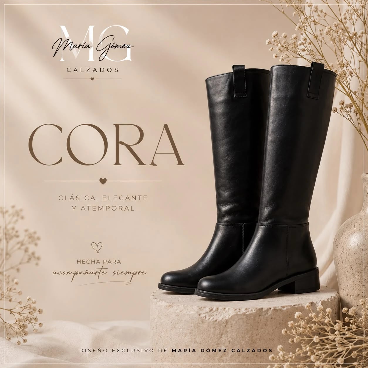 Bota Caña Alta Cora