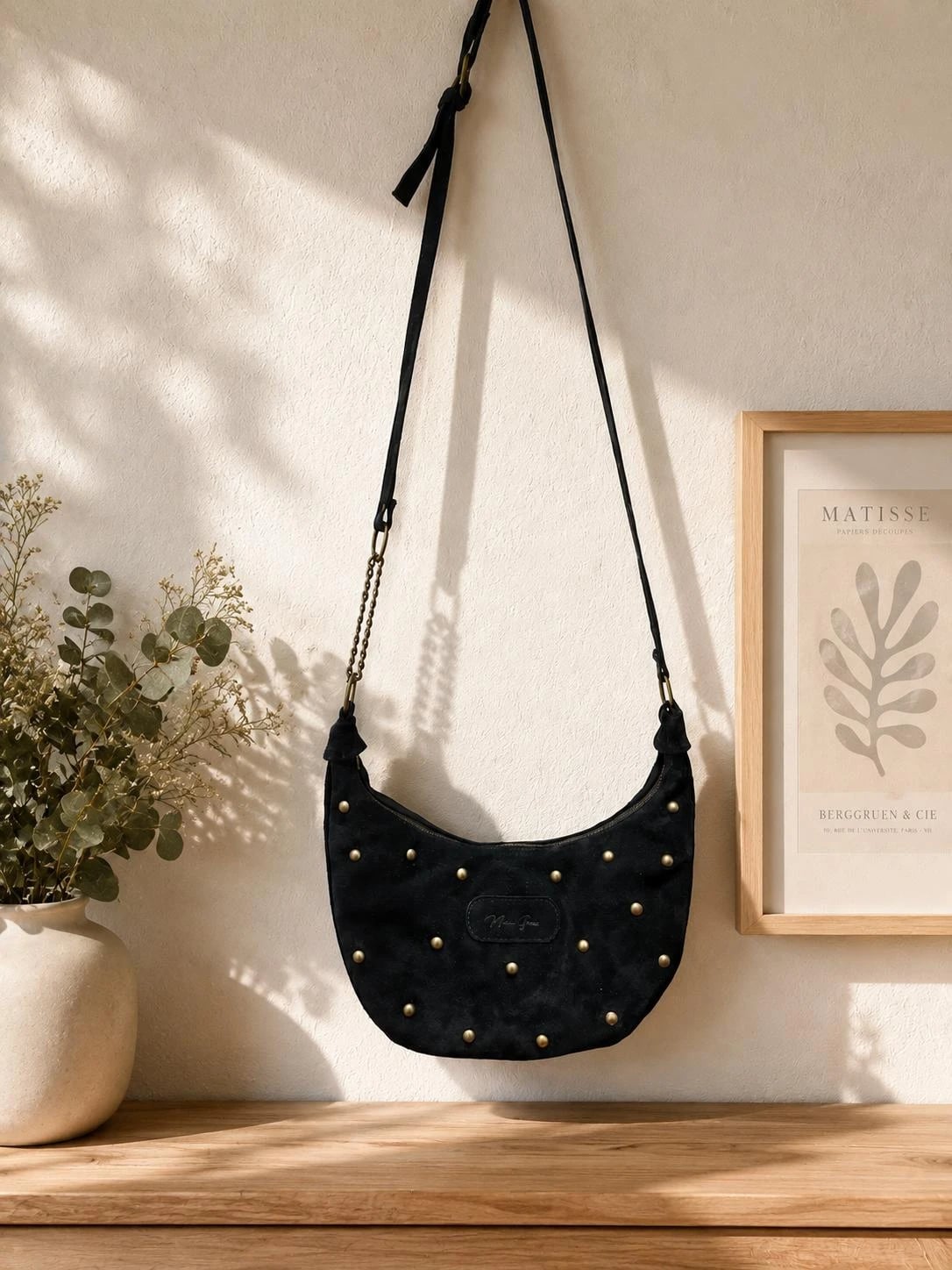 Cartera Greta Gamuza Negra