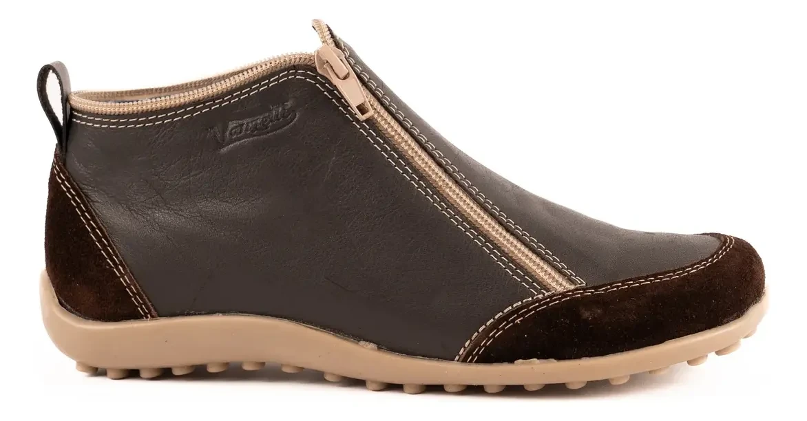 Bota Zipper Chocolate Dos Cierres Vanzetti
