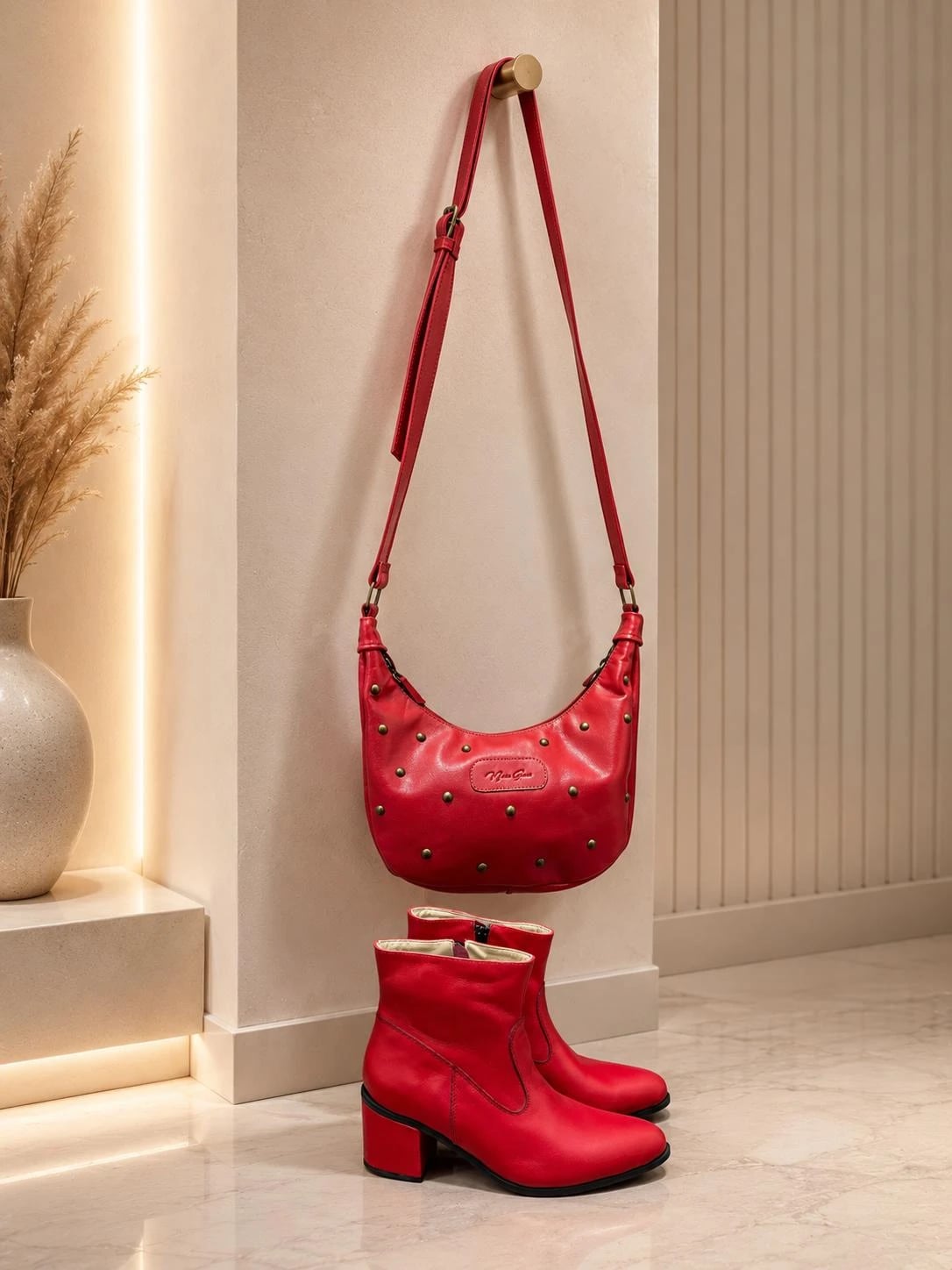 Sets Botas Aurora y Cartera Greta Rojo