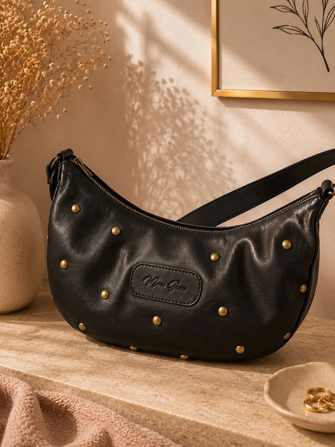 Cartera Greta Cuero Negro