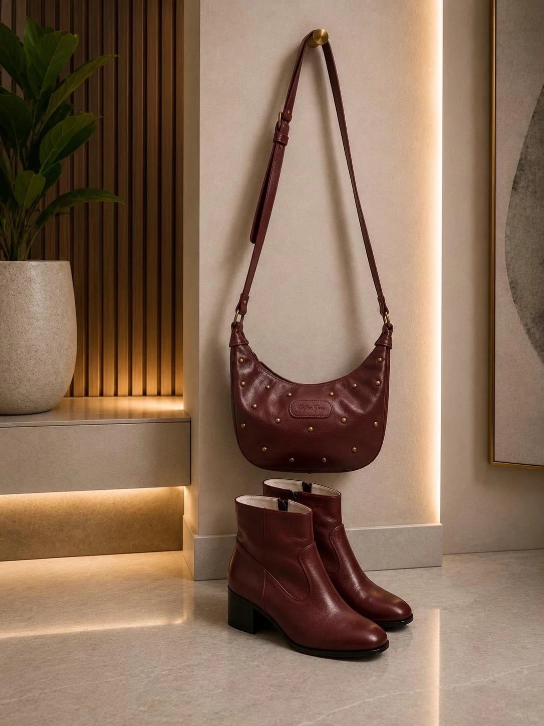 Sets Botas Aurora y Cartera Greta Bordó